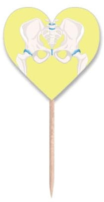 Hip Becken, Glücks-Illustration, Zahnstocher, Flaggen, Herz-Etikett, Cupcake-Picks