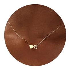 TINGN Halskette Damen Gold Kette mit Buchstaben - 14K Gold Vergoldet Herz Halskette Initial Buchstaben B Kette Mädchen Schmuck Damen Personalisierte Ketten Geschenke für Frauen Mädchen Geschenke