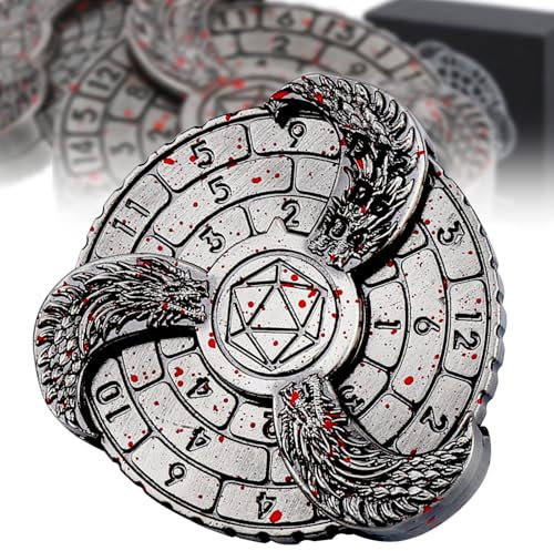 7-in-1 DND Würfel Set, Roulette Würfel Spinner Dungeons und Drachen Zubehör Neuheit DM, MTG, RPG, D4, D6, D8, D10, D12, D% Drehbarer Würfel für Rollenspiel Tischspiele, Würfel Set mit Geschenkbox