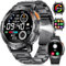 LIGE Smartwatch Herren mit Telefonfunktion,LED Taschenlampe, 530mAh Akku,1.43 AMOLED Display, Herzfrequenz Schlaf-Monitor,100+Sportmodi,IP68 Wasserdicht Fitnessuhr Smart Watch für Android iOS