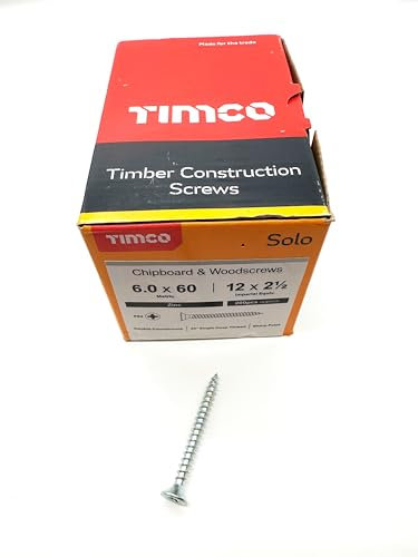 Jones DIY Vis à bois argentées à double tête fraisée, usage général, 200 pièces (6mm x 60mm)