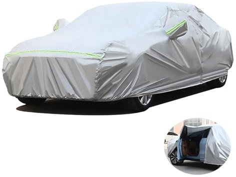 Autoabdeckung Staubdicht Wasserdicht Autohülle Winter Schutz vor Regen, Schnee, Sonne im Sommer. Abdeckplane Geeignet für SUV.Silber YXL（525cm x 195cm x 185cm）