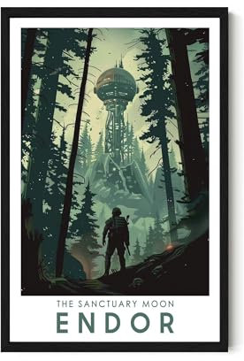SnowCrazy9x The Sanctuary Moon Endor Poster – Coruscant Reiseposter – Endor Is A Fictional Moon In The Stars-The-Wars-Universum – Poster zum Dekorieren des Schlafzimmers – Poster 27,9 x 43,2 cm,
