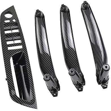 MIAOLISI Auto Innen Türgriff Für BM&W x5 X6 E70 E71 E72 Innentür Kohlefaserfarbe Zuggriff Armlehne Ersatz(RHD Carbon 4Pcs)