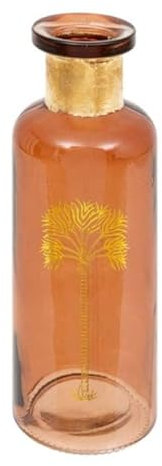 Paris Prix Atmosphera Créateur d'intérieur - Vase Bouteille Déco Tropical Boudoir 22cm Ambre