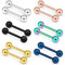 NECXON 12 Stück Zungenpiercings, 12 mm, Zungenpiercing aus Stahl, vibrierendes Zungenpiercing, Zungenpiercing aus Metall, gerade Zungenpiercings (mehrfarbig)