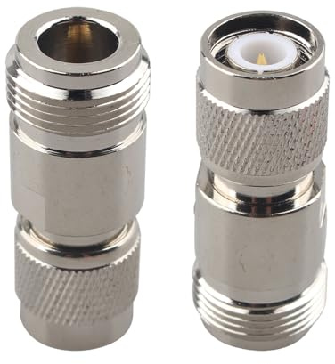 Futheda 2PCS N Female to TNC Male RF Coaxial Adapter N Plug to TNC Coax Jack Galvanized Plated Connector for Coaxial Brass Cable WiFi Router Radios Antennas