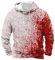 Generisch Sale Angebote Damen, Halloween Hoodie Herren Kapuzenpullover Bloody Stained Bedrucktes Halloween Kostüm Horror Sweatshirt Blutspritzer Muster Oberteile, sonderangebote schnäppchen