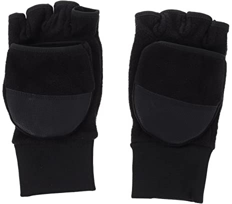 AOKWAWALIY 1 Paar Half Finger Flip-handschuhe Aufkleber Für Erwachsene Outdoor Warme Handschuhe Winter Warme Touchscreen- Für Herren Outdoor- Black Polarfleece