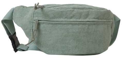 Cord Bauchtasche für Damen und Herren Gürteltasche Damen Verstellbarer Gurt Hüfttasche Stylisch Hüfttasche Klein Brusttasche Bum Bags Bauchtasche aus Cord für Outdoor Sport Reise (Grün)