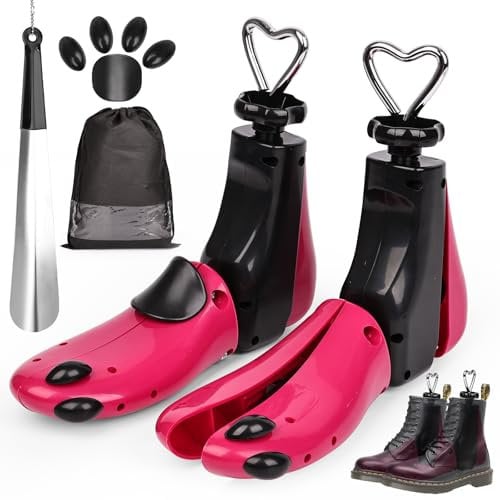 Ostyel Lot de 2 élargisseurs de chaussures pour femme, homme, réglable, longueur et largeur d'élargisseur pour chaussures, élargisseur professionnel pour bottes, baskets, baskets, rose, 36-41