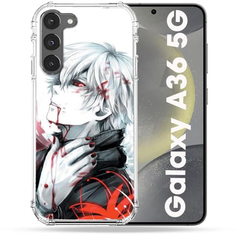 Cokitec Verstärkte Schutzhülle für Samsung Galaxy A36 5G, Manga Tokyo Ghoul Kaneki, Weiß