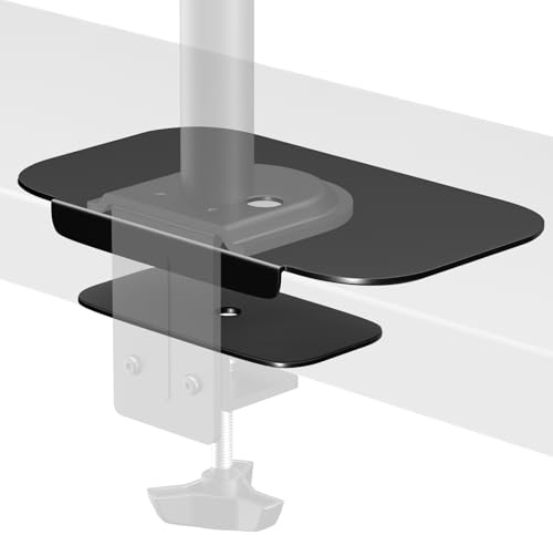 STANDOPIA Monitor Halterung Verstärkungsplatte für dünne Glas und andere Tischplatten, passen auf die meisten Klemm- und Tüllensockel, Schwarz