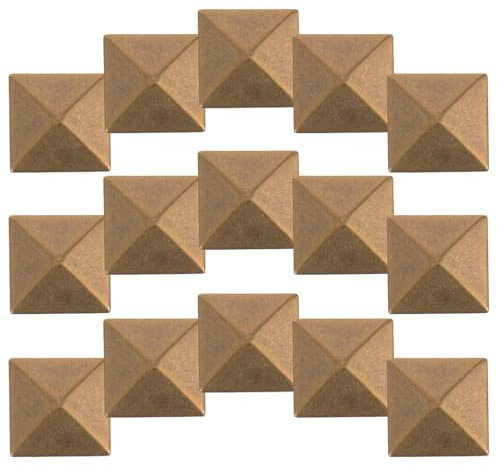 Angoily Pyramiden-Nieten Mit Flacher Rückseite Zum Aufkleben: 100 Stück Flache Pyramiden-Nieten 9 X 9 Mm Quadratische Nägel Aus Kupfer Für Kleidung Taschen Lederschuhe DIY-Dekoration