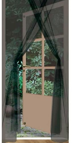 Well Home Juego de 2 mosquiteras negras de poliéster con cinta de velcro - Tamaño 75x220cm