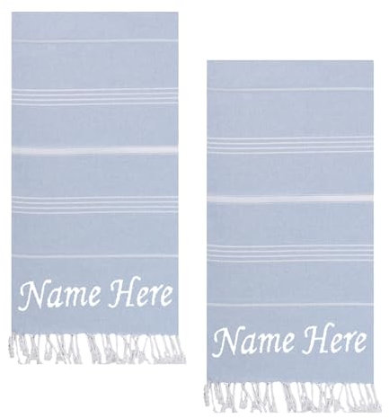 Evelynen Personalisiert Saunatuch Hamamtuch groß 100x180 [2er Pack] Strandtuch Saunahandtuch Badetuch Duschtuch Strandhandtuch XXL Recycelte Baumwolle Damen & Herren