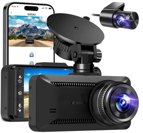 orzym Dashcam 4K Pro – Enregistrement Ultra HD avec caméras Avant/arrière, Vision Nocturne et Surveillance 24h/24 Double caméra pour Voiture avec Grand Angle