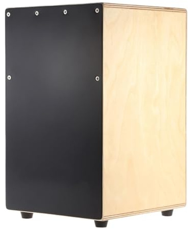 Cajon-Box-Trommel Cajon, hölzerne Handtrommel, Box-Drum, Perkussionsinstrument mit Saiten und Gummifüßen, 23 x 24 37 cm