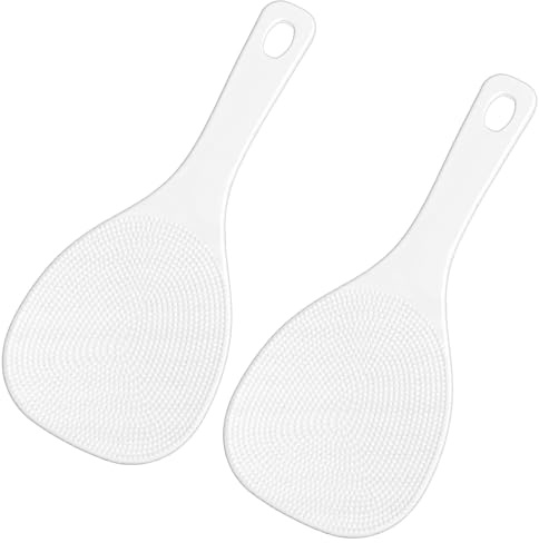 Mabor 2 cucharas de arroz de plástico, antiadherentes, reutilizables, para puré de patatas, arroz y arrocera