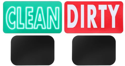SWETRACE Double Side Magnetic Dishwasher Sign with Easy Flipping Feature, Rubber Magnet and Pp Film Material, Kitchen and Office Cleaning Indicator for Washing Machine and Dishwasher