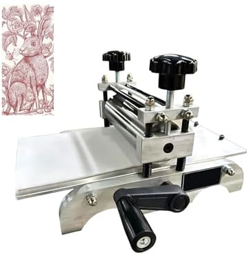 NGARY Bärbar tryckpress och skivrulle – justerbar manuell press för papper, trä, linoleum och kopparplatta, perfekt för användning i studion, hemma och på utbildningsområdet