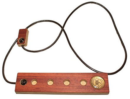 Petz KJK Cellobrett universeller Parkettschoner aus Holz-Verbundmaterial mit Lederschlaufe, dunkelbraun, Spiellänge 40-85cm, Made in Austria