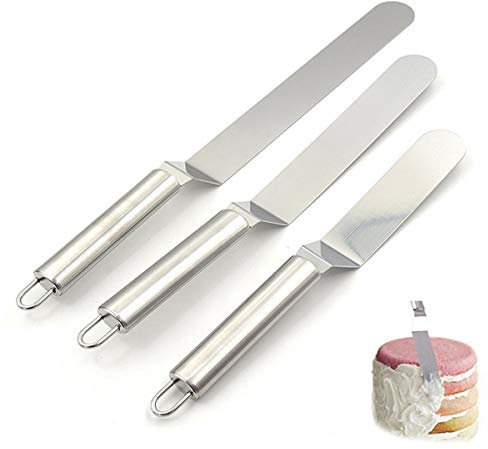 BrilliantDay Set Spatola Cucina,3 Pezzi Spatole per Pasticceria in Acciaio Inox Spalma Crema con Manico Antiscivolo,Set Spatole Cuoco Dolci Spatola Cucina per Dolci Spatole Decorazione Torte