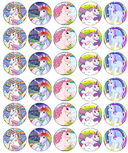 30 Unicorn Cupcake Toppers Edible Wafer Paper Fairy Cake Toppers Birthday Cakes