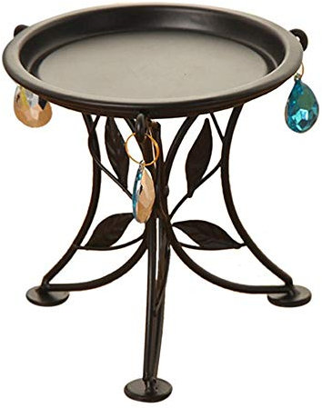 AOM Hierro Forjado Mini Mesa Jardinera Soporte Maceta Decoración Jardín para el hogar - Negro