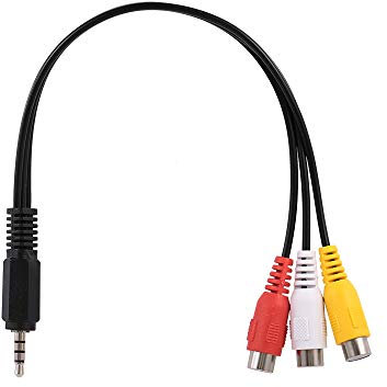 Entweg Câble vidéo Câble 3,5 mm Jack vers 3 RCA Câble Audio vidéo Mâle vers 3 connecteurs Femelles RCA Câble Adaptateur AV de Haute qualité