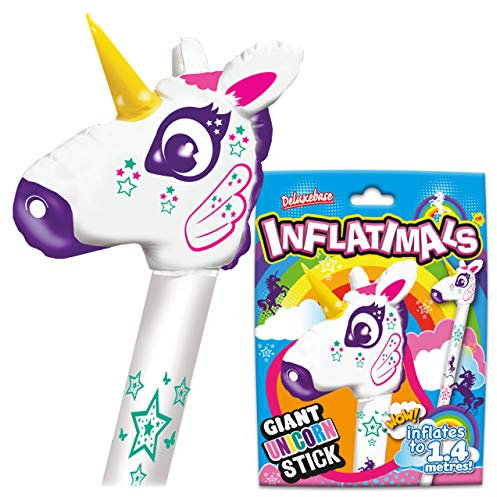 Inflatimals Aufblasbare Tiere, Deluxebase Einhorn Riesenaufblasbares Spielzeug mit niedlichem Design, tolles Geschenk für Kinder oder als Dekoartikel auf Kinderpartys