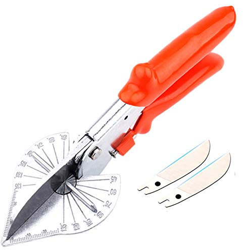 Cisaille D'Angle à Mitre - Cisailles à Onglets Multi-Angles De 45 à 135 DegréS, Outil De Coupe Quart De Rond,Cisaille à Joint Pour Couper Le Bois Tendre, Y Compris 2 Lames De Rechange