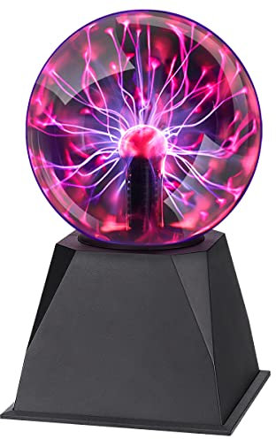 CGBOOM Plasma Ball 5 Inch, Plasma Globe Touch and Sound Sensitive Plasma Lamp Plug in Electric Ball Lamp Science Present for Kids, Decorations, Parties, Bedroom