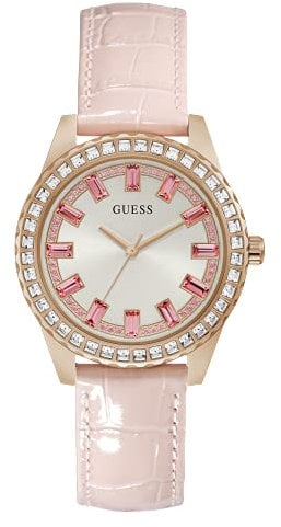 GUESS Orologio Analogico al Quarzo Donna con Cinturino in Pelle GW0032L2
