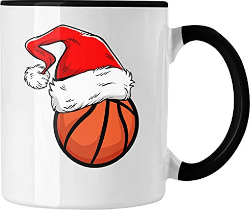 Trendation - Basketball Weihnachten Tasse Geschenk Basketballspieler Geschenkidee (Schwarz)