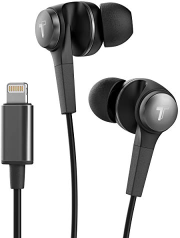 Thore iPhone Earphones (Apple MFi Certified) V120 in Ear Wired Lightning Earbuds (Sweat/Water Resistant) Headphones with Mic/Volume Remote for iPhone 12/13/14 Pro Max - Black