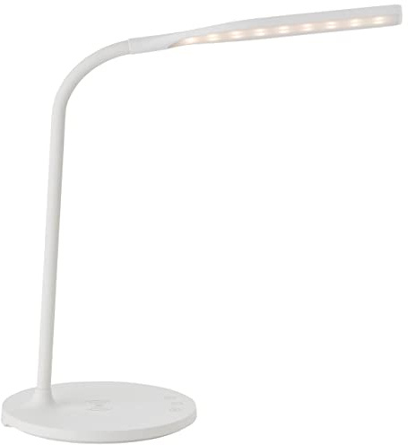 Brilliant Joni LED Tischleuchte mit Induktionsladeschale weiß, 1x LED integriert, 4.5W, Kabelloses Aufladen von mobilen Geräten