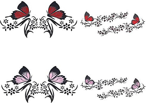 SUPERFINDINGS 2 Sets 2 Farben Kunststoff Autoaufkleber Schmetterling Selbstklebender Aufkleber Auto Emblem Auto Aufkleber Aufkleber Für Auto Auto Geländewagen LKW Wand