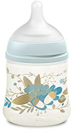 Suavinex Flasche 150 ml Gold Edition + 0 Monate, mit physiologischem Sauger Sx Pro Silikon, Größe S, Hellblau