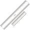 Lot de 2 règles en acrylique transparent de 15,2 cm/30,5 cm avec outil de mesure métrique et pouces pour couper du papier, fournitures scolaires pour étudiants, bureau