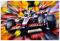 ARTland Wanddeko Wandtattoo selbstklebende Vinylfolie 120x80 cm Formel 1 Ferrari Mick Schumacher Rennwagen Autorennen Motorsport U4LA