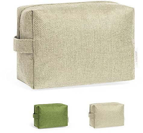 CEZARO - Trousse à Maquillage Voyage Beige 100% Naturel | Nécessaire cosmétique | Pochette de Toilette, Vanity (Rupert Beige)