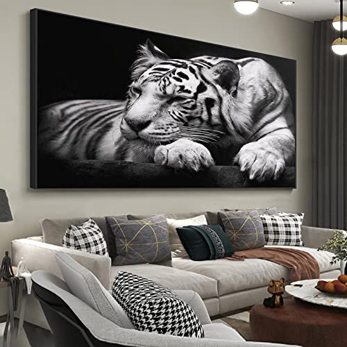 Trayosin 5D DIY Diamant Painting Kit, Tiger Diamond Painting Bilder XXL, Tier Diamant Malerei Kinder Erwachsene Diamant Painting Bilder Full Gross für Wanddekoration (100x50cm)