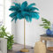 KOSHSH Federlampe Stehlampe Wohnzimmer,Stehlampe Federn Lampe,Palm Tree Straußenfedern Stehlampen,1,6m Hoch 3 Farben Dimmbar,Wohn/Schlafzimmer mit Knopfschalter Dekorbeleuchtung (blue)