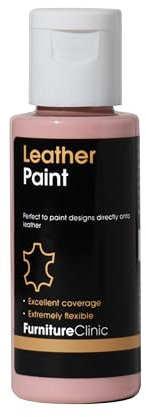 Furniture Clinic Leather Paint - For painting all leathers: footwear, handbags, clothing, etc. Flexible and Durable (Pink, 50ml)