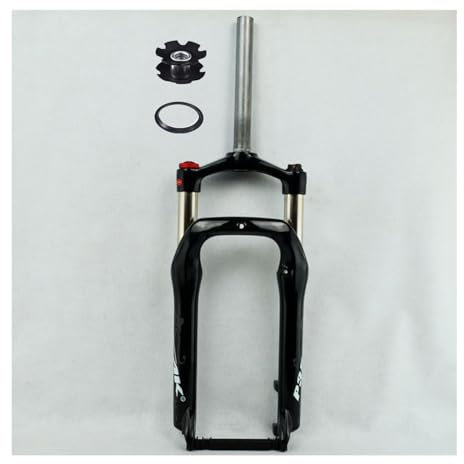20 Zoll Fahrradgabel Fat Gabel 4.0 Zoll Reifen Fahrräder Luftfederung 1-1/8'' Für Snow Beach XC AM 75mm Scheibenbremse 135×9mm QR Federweg 120mm (Color : Black Glossy, Size : 20inch)