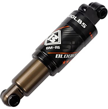 Funien Aluminiumlegierung MTB-Hinterrad-Stoßdämpfer 165 mm (6,5 Zoll) x 43 mm, Fahrrad-Stoßdämpfer hinten, Geeignet für Mountas, Elektrofahrräder, Mobilitätsroller und andere Fahrräder, Schwarz