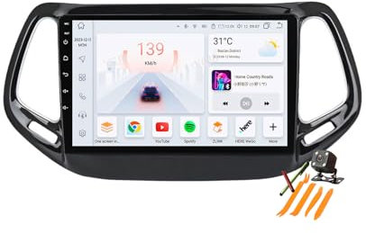 YLOXFW Autoradio Stereo Android 13.0 Navi für J-eep Compass 2016-2019 Sat GPS Navigation 10.1 zoll Cartablet DVD Multimedia Player FM BT Receiver mit Carplay 4G 5G WIFI DSP SWC,Y700s