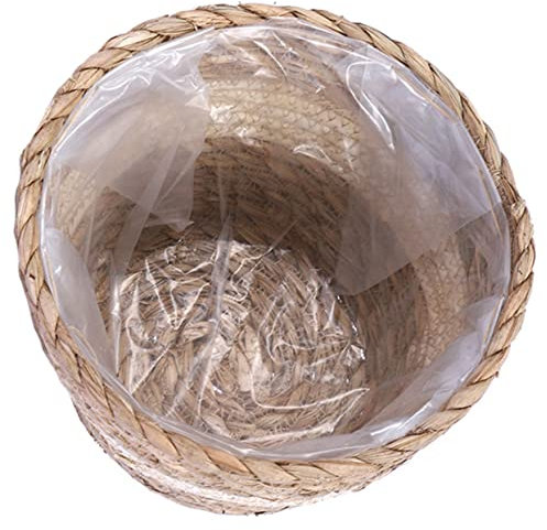 CAXUSD Geflochtener Blumenkorb Aus Stroh Innenbereich Blumentopf Dekorativer Pflanzkorb Langlebiger Blumentopf Für Zuhause Blumenkorb Mit Einsatz Für Pflanzen Und Aufbewahrung