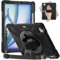 ZenRich for iPad Air 13 Inch Case M3 2025 / M2 2024, Shockproof Heavy Duty Protective Case with Rotating Kickstand Hand Strap Pencil Holder Shoulder Strap for iPad Air 13 2025, Black